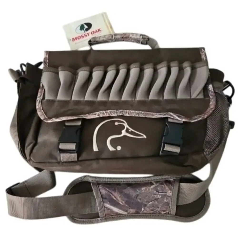 Mossy Oak Ducks Unlimited Camo Hunting Shoulder Bag Adjustable Strap Ammo Loops